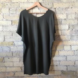 Olive green oversize viscose dress, from Madewell
